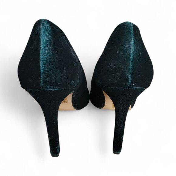 Forever 21 Green Velvet Women's Heels Size 8.5 Pumps Cocktail Party Glam Wedding - Picture 3 of 7